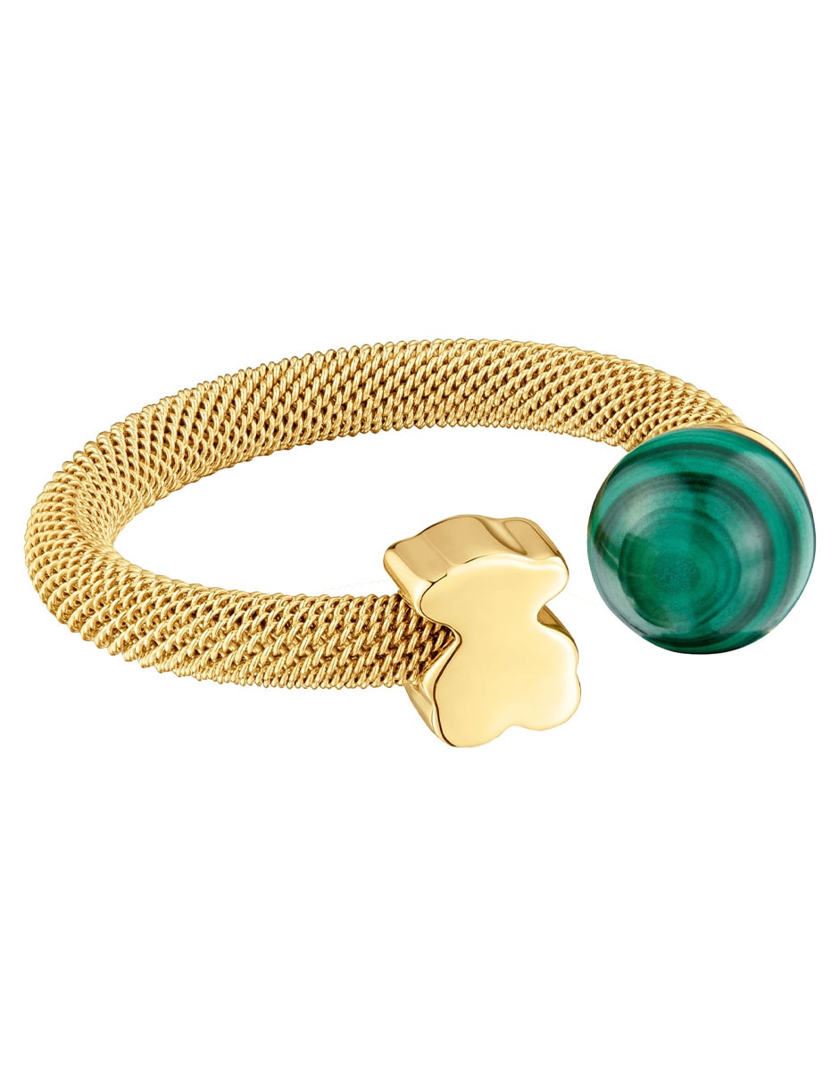 Anillo con gema de oso Icon Mesh malaquita brillante Anillo con gema de oso Icon Mesh malaquita brillante