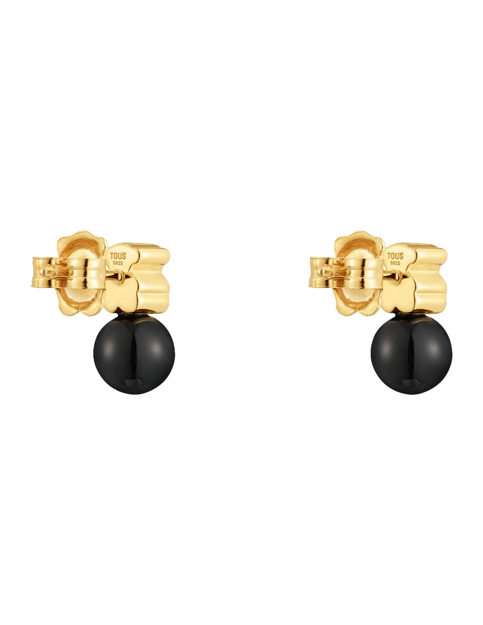 Aretes de oso de plata P 925 ónix 3