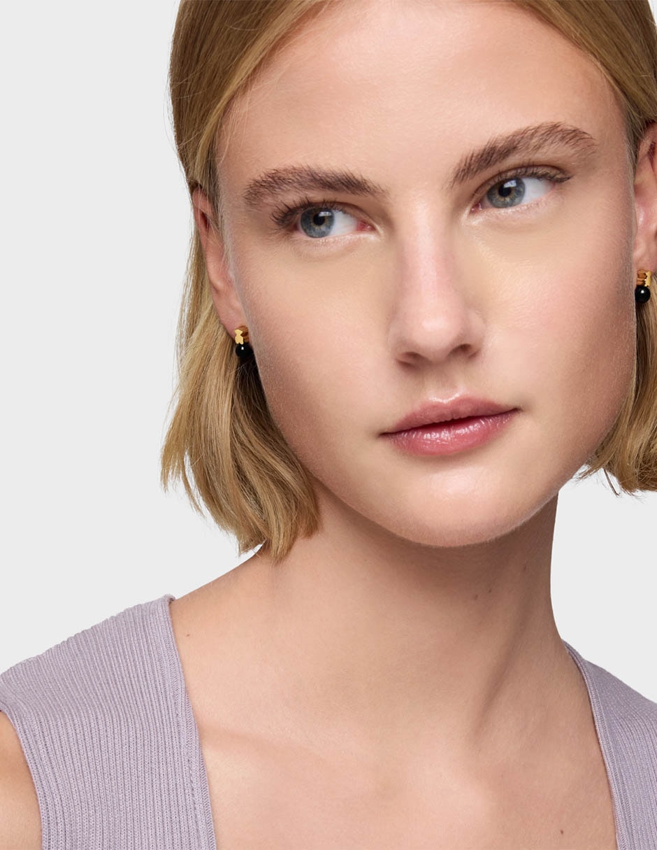 Aretes de oso de plata P 925 ónix 5