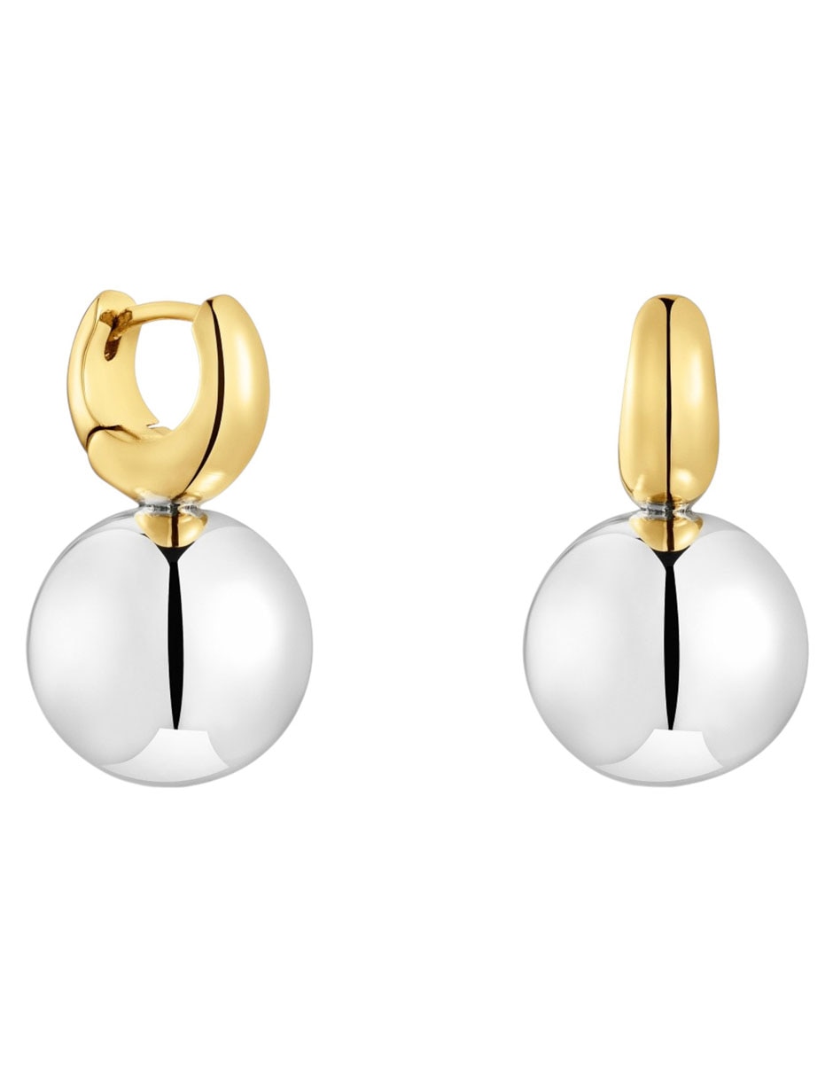 Aretes de aro de plata P 925 con acabado brillante