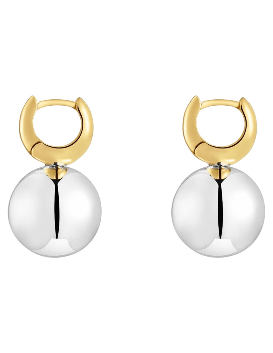Aretes de aro de plata P 925 con acabado brillante 2