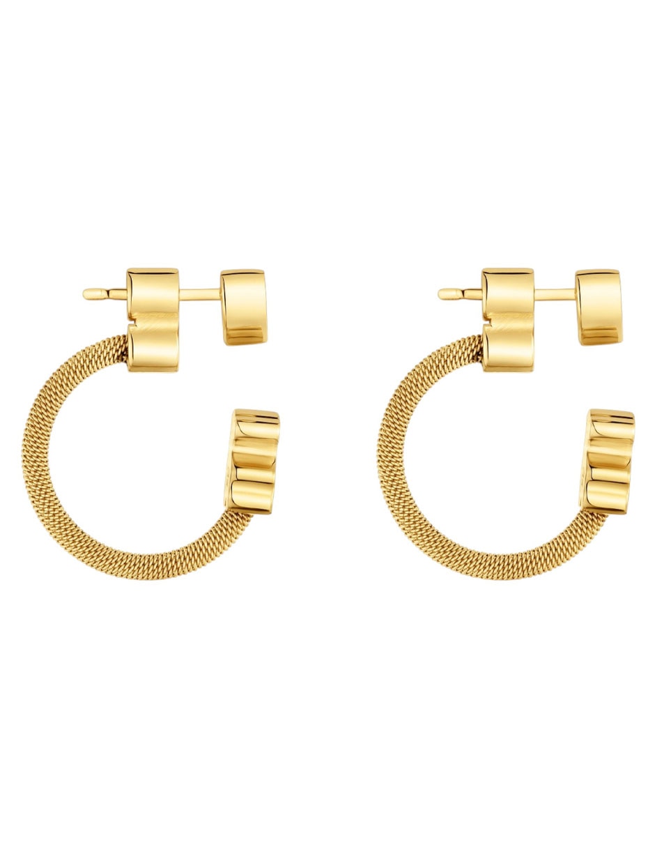 Aretes de aro oso de plata P 925 con acabado brillante 2