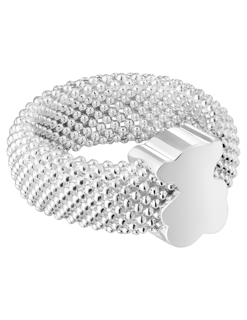 Anillo de oso Icon Mesh P 925 de plata brillante