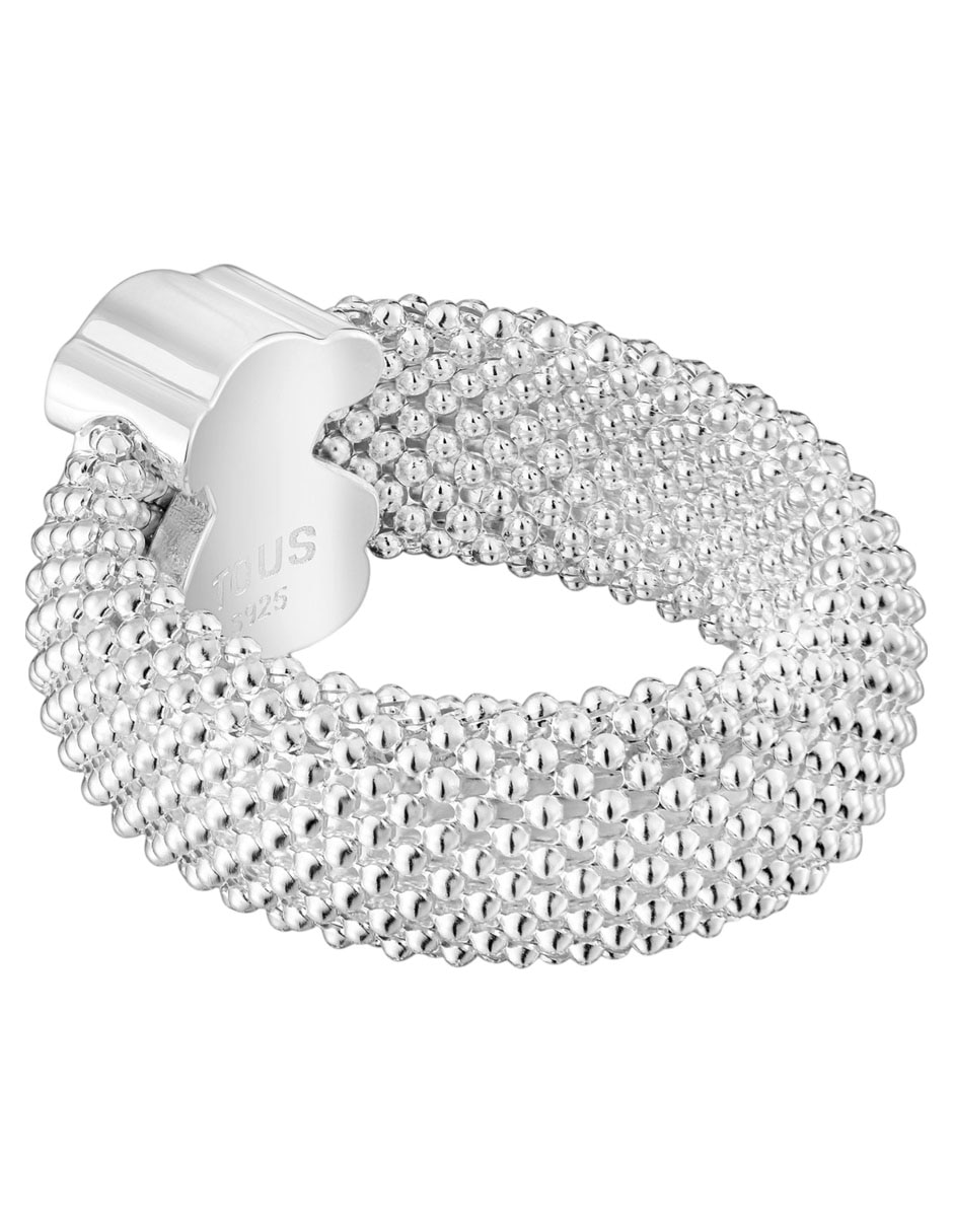 Anillo de oso Icon Mesh P 925 de plata brillante
