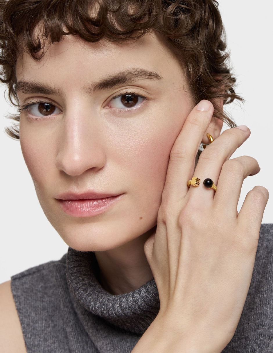 Anillo de oso Icon Mesh ónix brillante 3