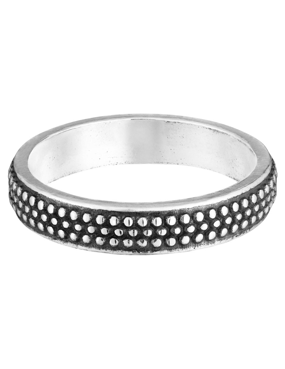 Anillo circular Man P 925 de plata brillante