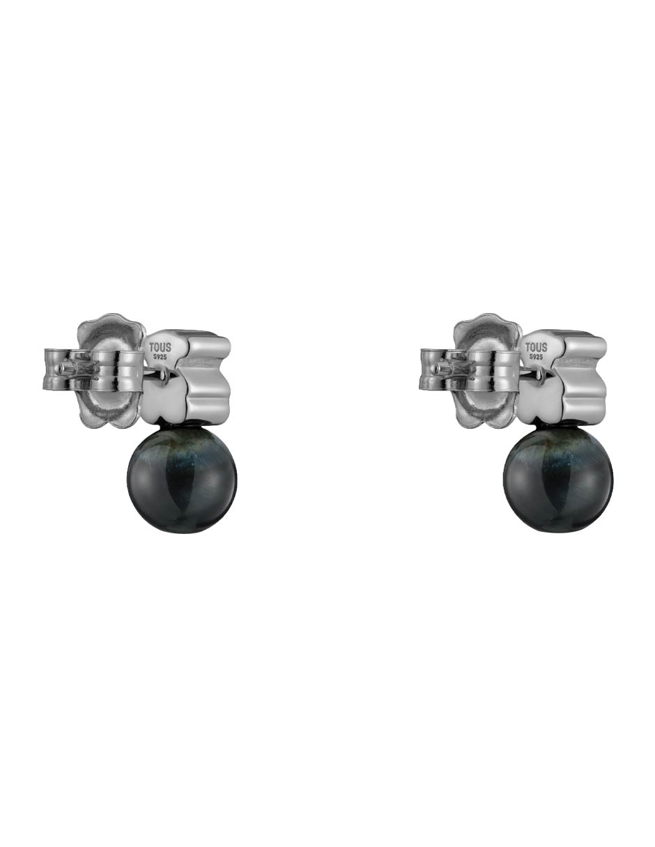 Aretes cortos de oso Tous Icon Mesh de plata P 925 con acabado brillante Ojo de Halcón