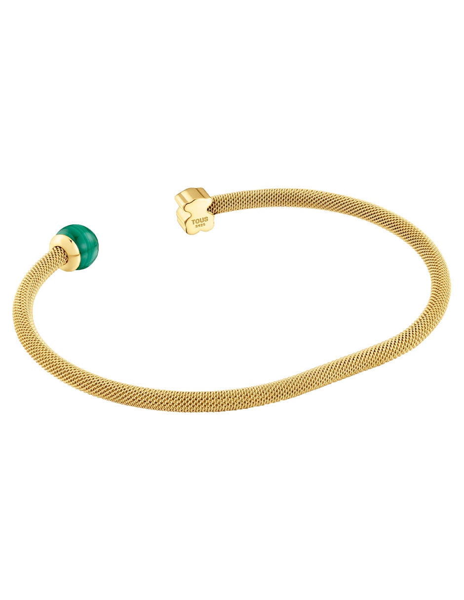 Pulsera con malaquita Icon Mesh acabado brillante 3