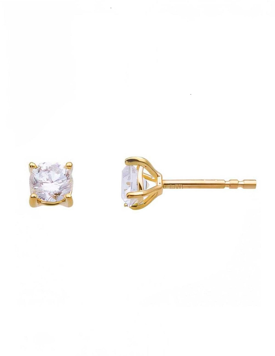 Broqueles cuadrados de oro amarillo 14 K con acabado espejo