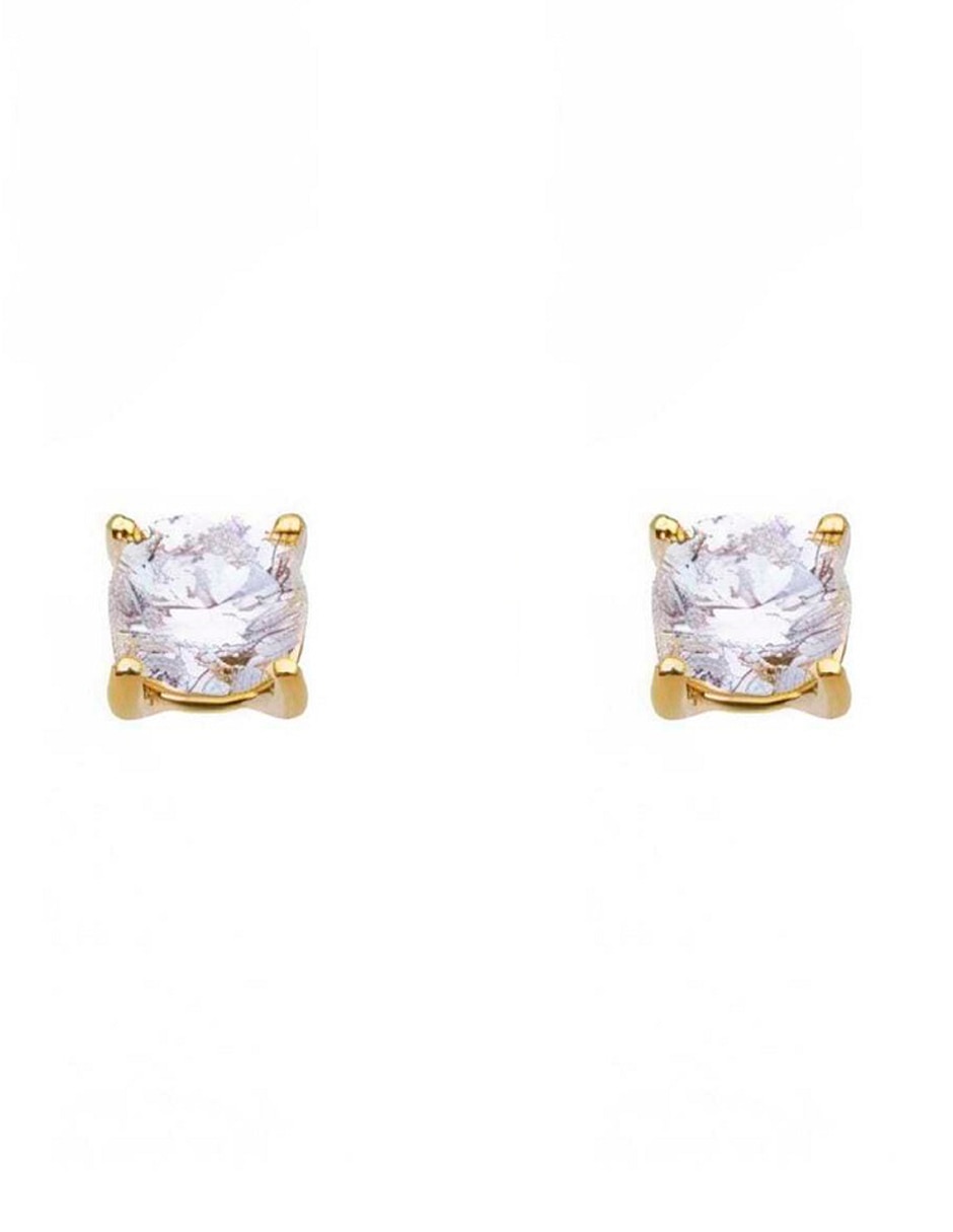 Broqueles cuadrados de oro amarillo 14 K con acabado espejo 1