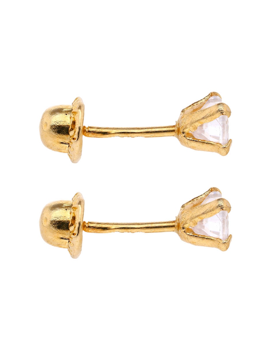 Broqueles de corazón de oro 14 K con acabado brillante 3