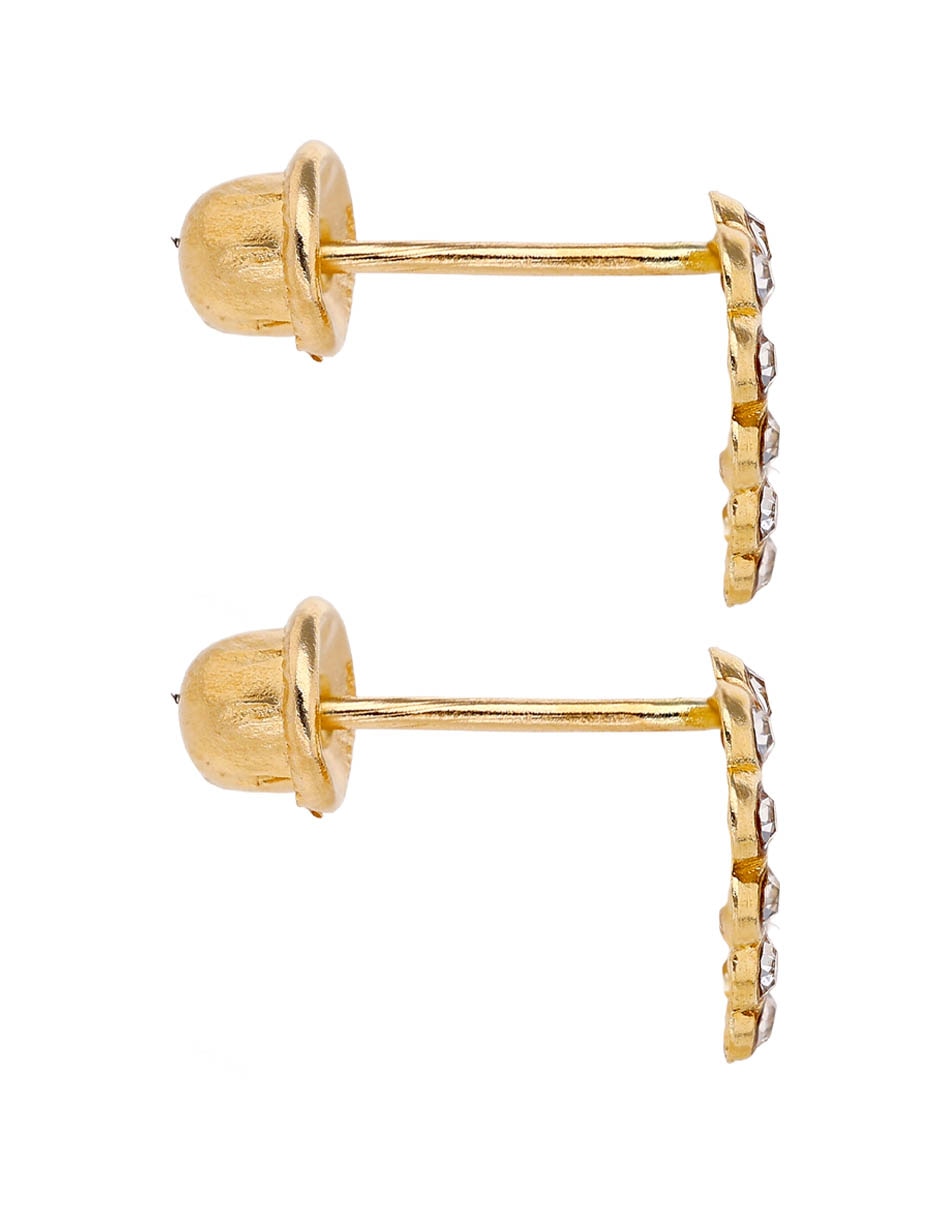 Broqueles de corazón de oro 14 K con acabado pavé 3