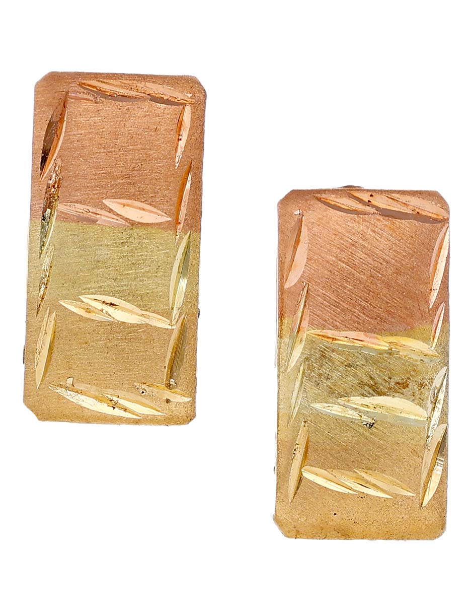 Broqueles rectangulares de oro florentino 1