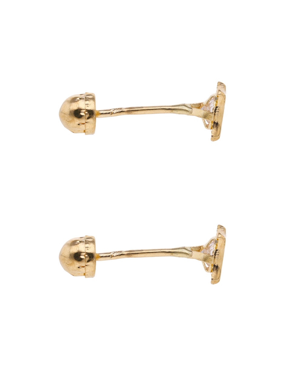 Broqueles de estrella de oro 14 K con acabado pavé circonia 3