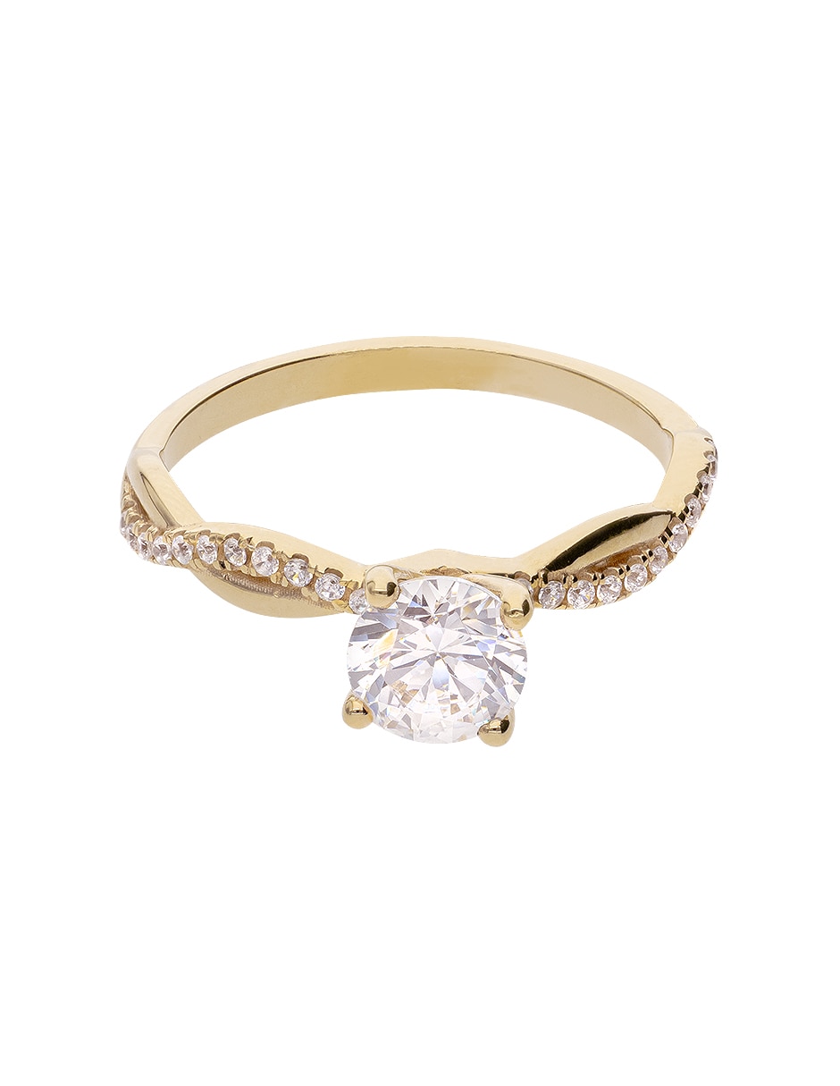 Anillo de compromiso de Oro 14 K Fonelli zirconia