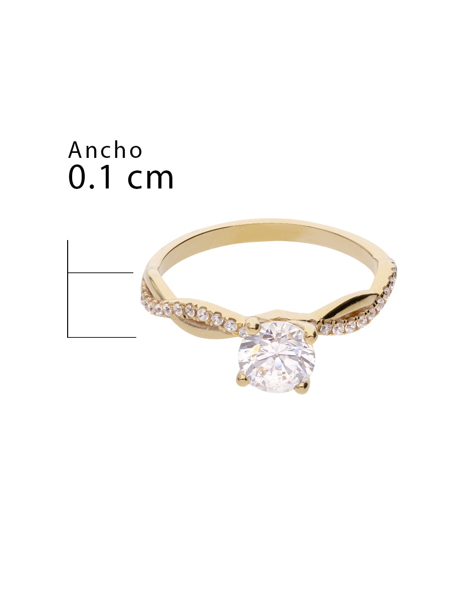 Anillo de compromiso de Oro 14 K Fonelli zirconia