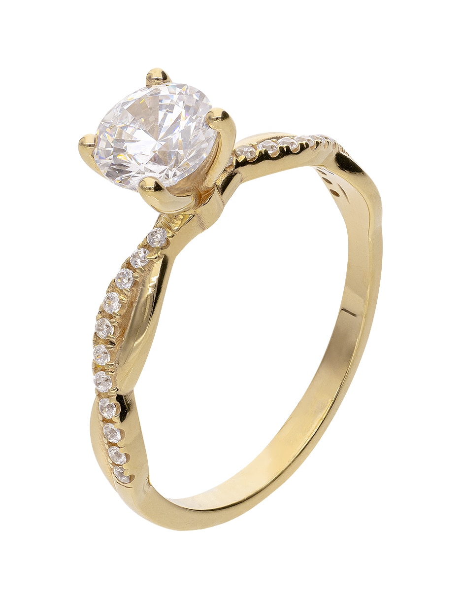 Anillo de compromiso de Oro 14 K Fonelli zirconia