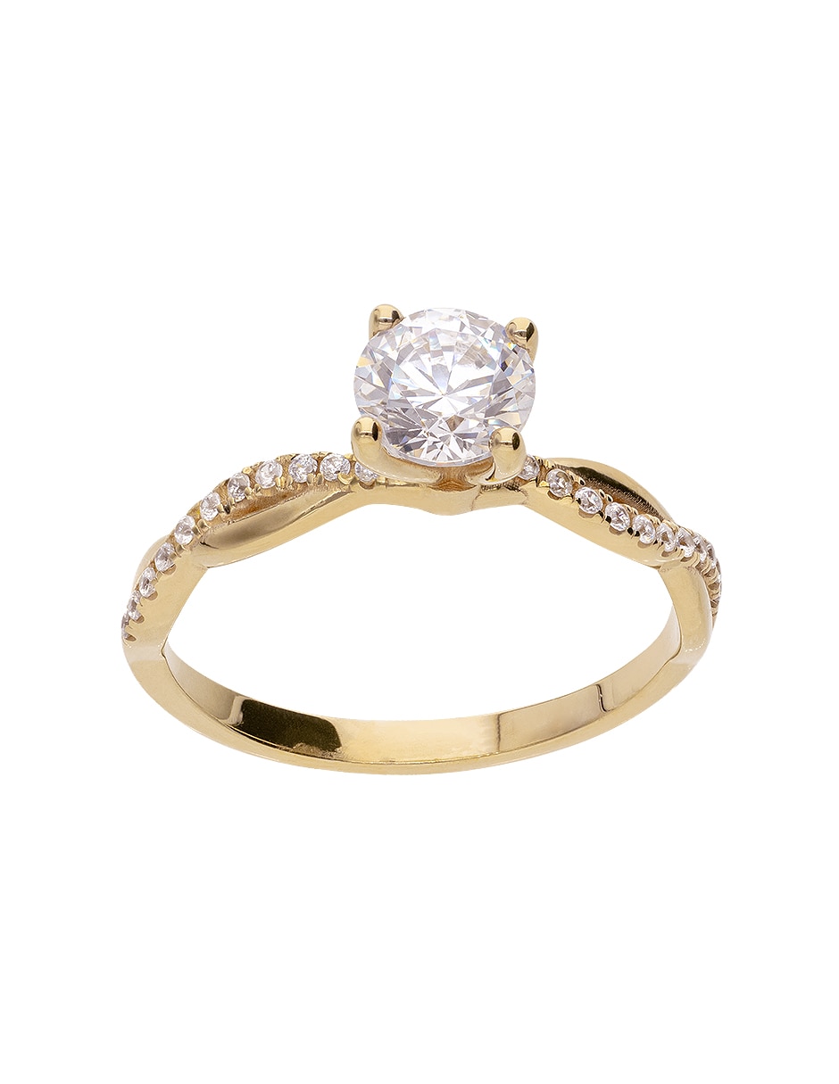 Anillo de compromiso de Oro 14 K Fonelli zirconia