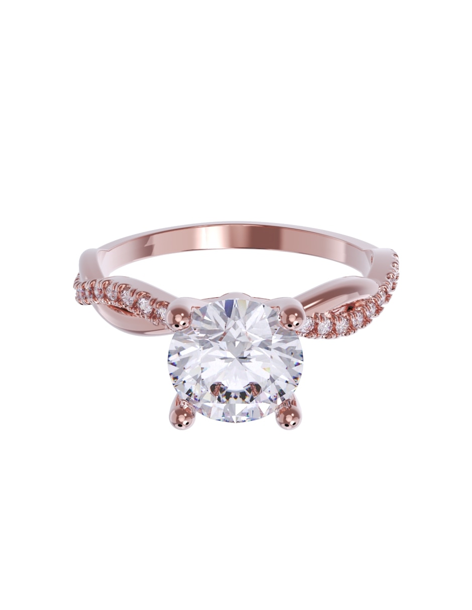 Anillo de compromiso de Oro 14 K zirconia 1