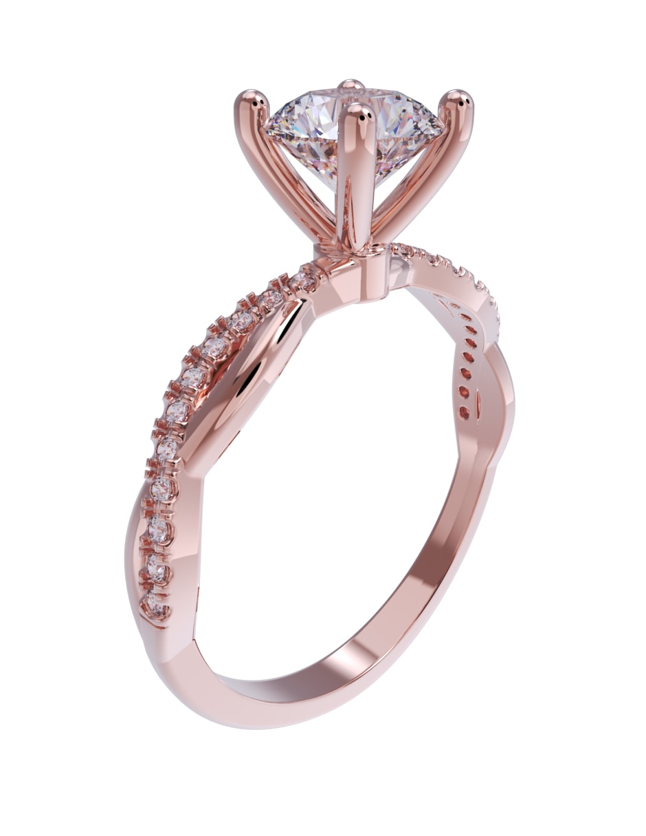 Anillo de compromiso de Oro 14 K zirconia 4