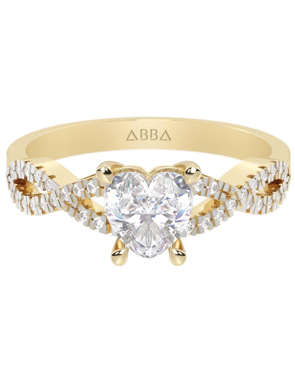 Anillo de compromiso de oro 10 k Eternidad zirconia Anillo de compromiso de oro 10 k Eternidad zirconia