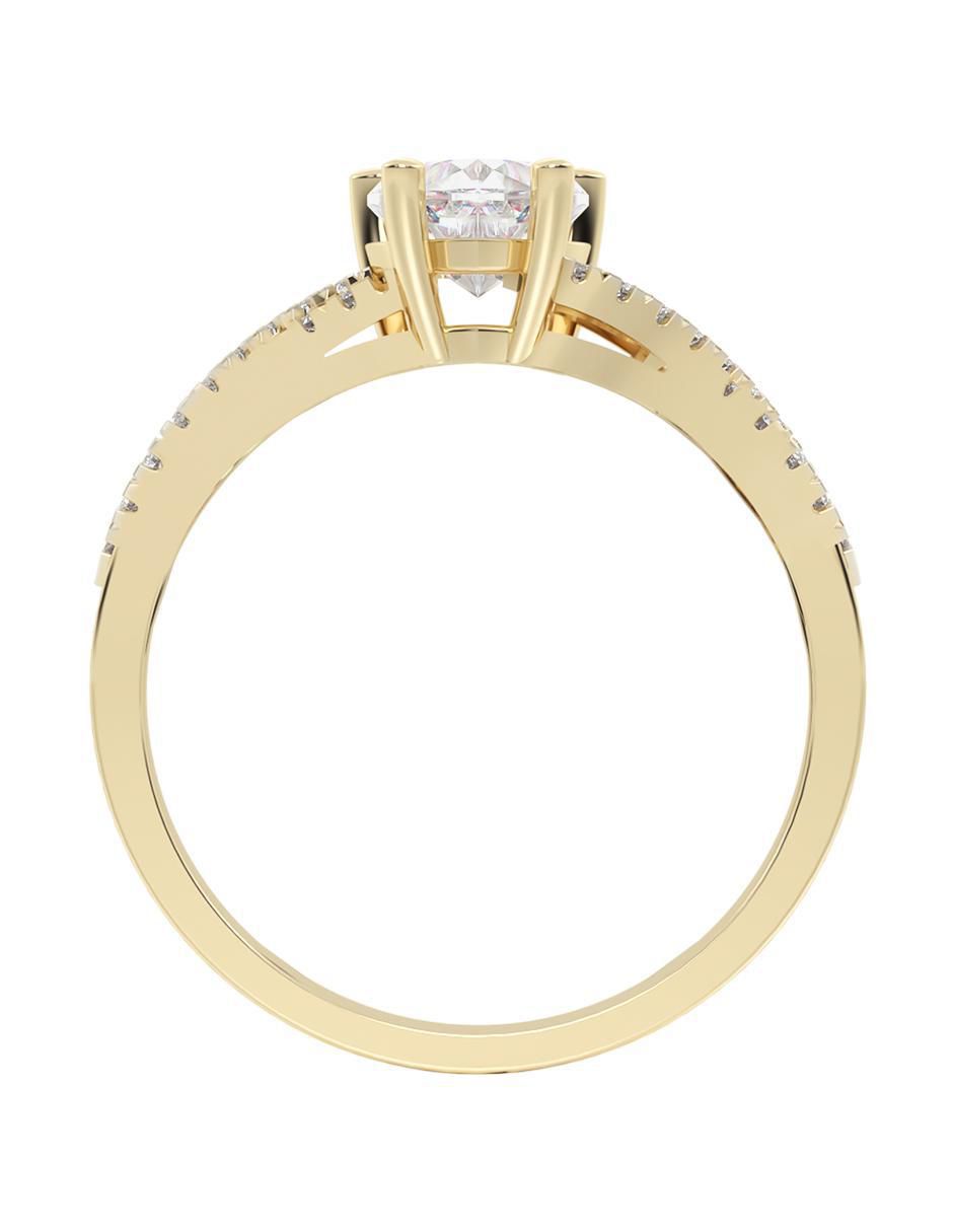 Anillo de compromiso de oro 14 K Eternidad zirconia 5