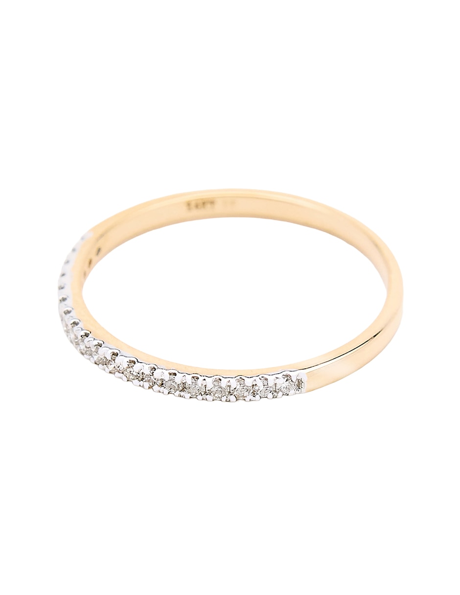 Anillo con gema circular Ingrata Fortuna CHURUMBELA 14 k de oro amarillo diamante pulido