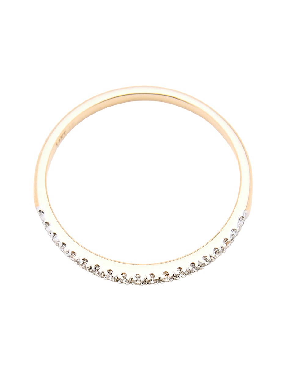 Anillo con gema circular Ingrata Fortuna CHURUMBELA 14 k de oro amarillo diamante pulido