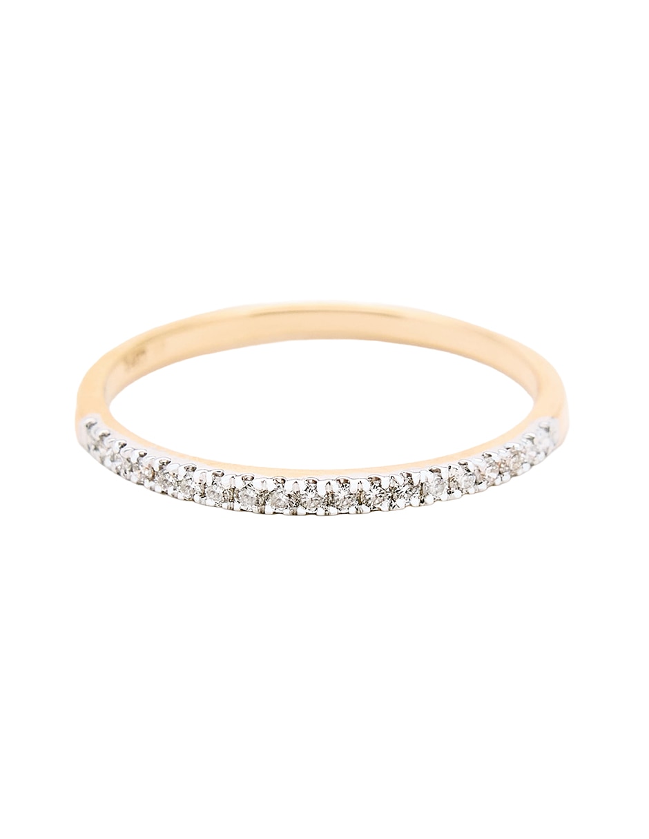 Anillo con gema circular Ingrata Fortuna CHURUMBELA 14 k de oro amarillo diamante pulido