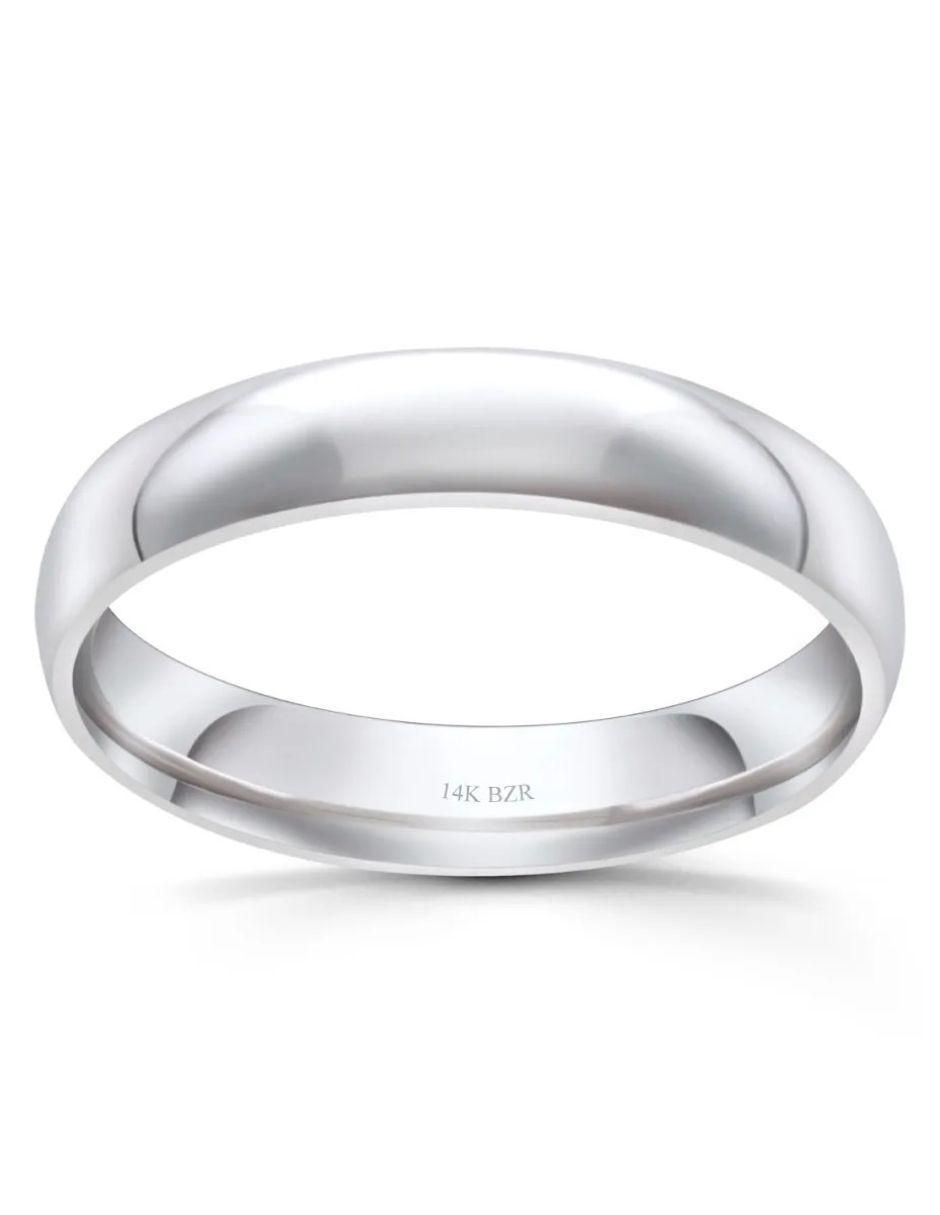 Argolla de oro blanco 14 k 5