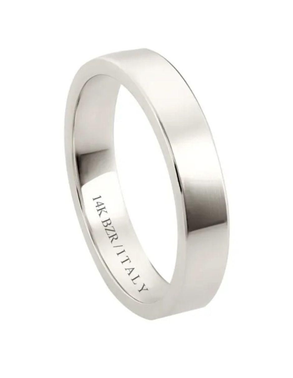 Argolla de oro blanco 14 k Joyerías Bizzarro 2
