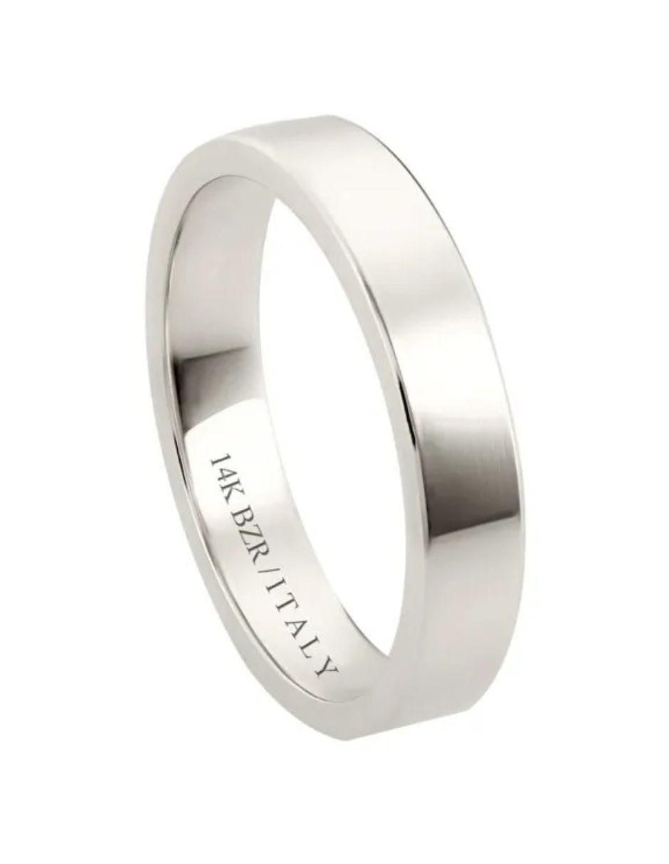 Argolla de oro blanco 14 k 4