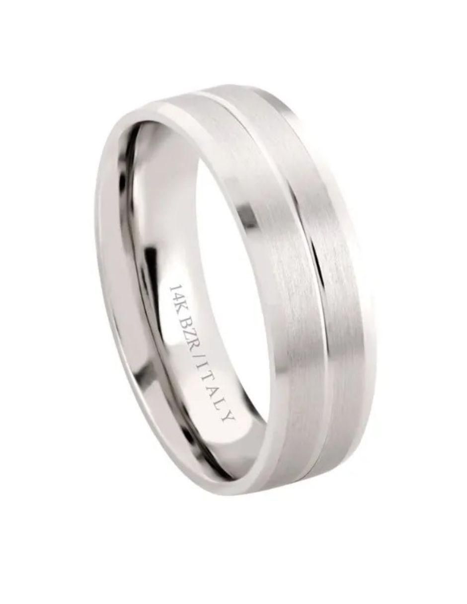 Argolla de oro blanco 14 k 4