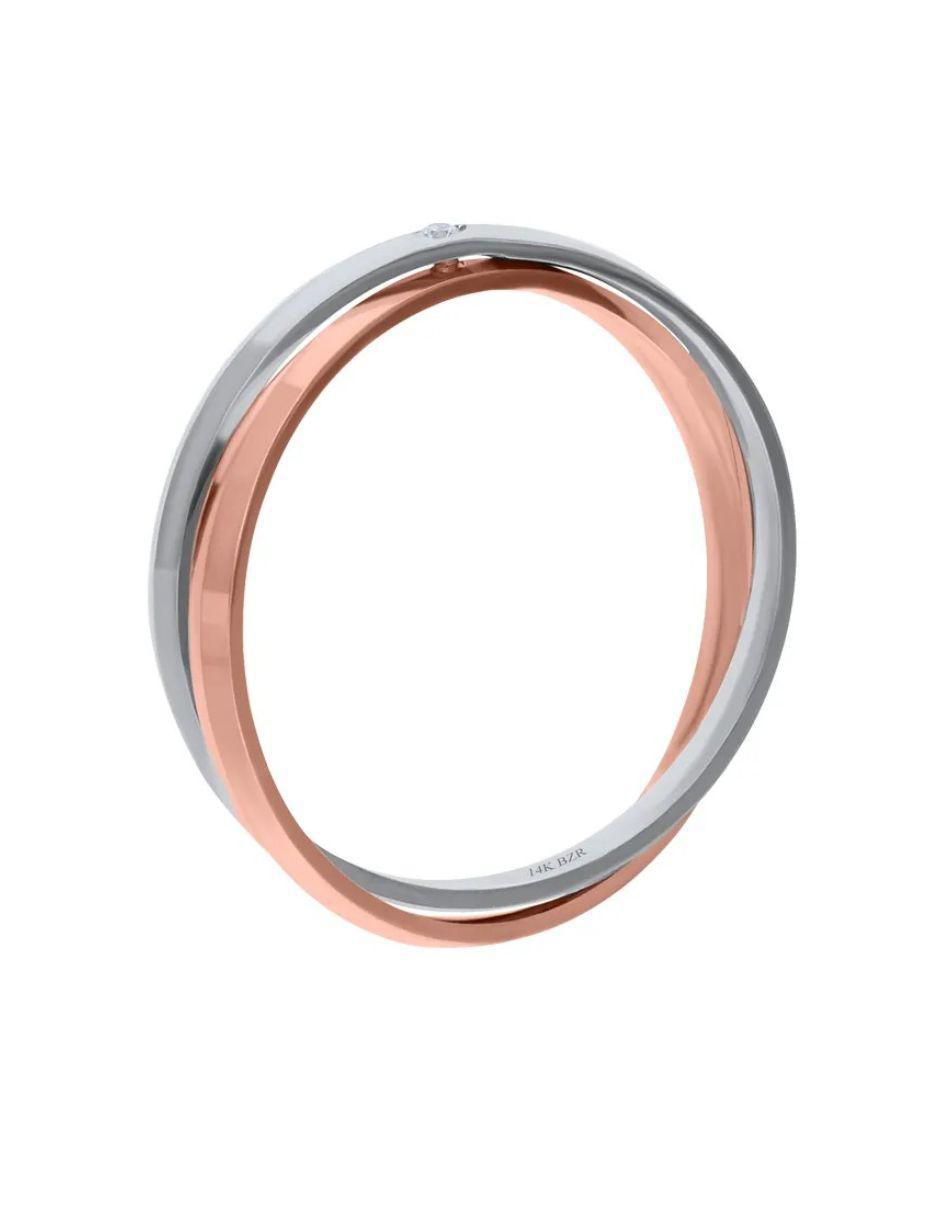 Argolla de oro blanco 14 k 4