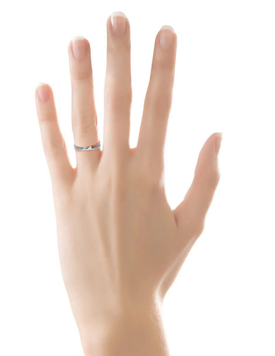 Argolla de oro blanco 14 k 2