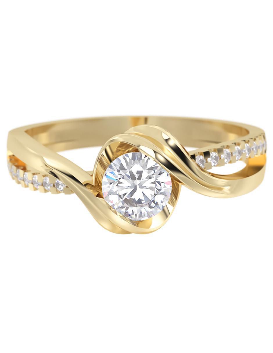 Anillo de compromiso de Oro 10 K Eternidad zirconia Anillo de compromiso de Oro 10 K Eternidad zirconia