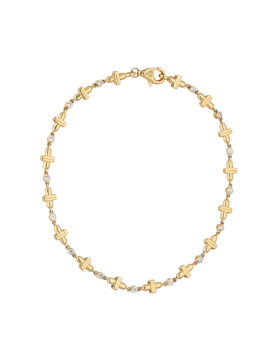 Pulsera Fonelli de oro amarillo con circonita 14 k con acabado pulido