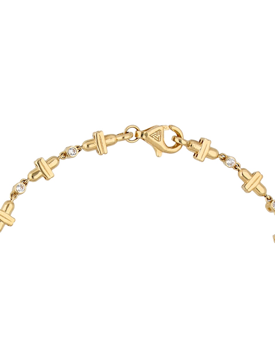 Pulsera Fonelli de oro amarillo con circonita 14 k con acabado pulido