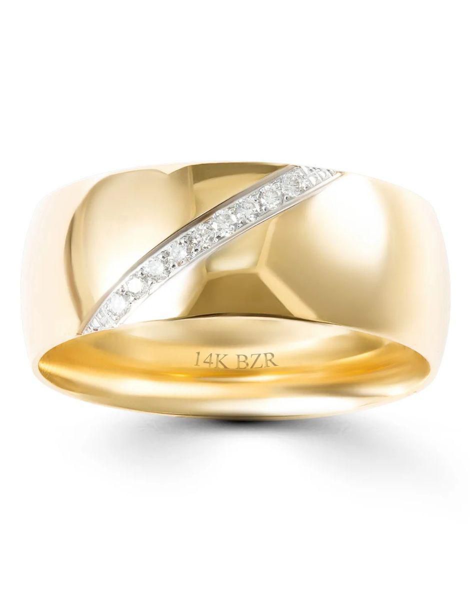 Argolla de oro 14 k diamante 4