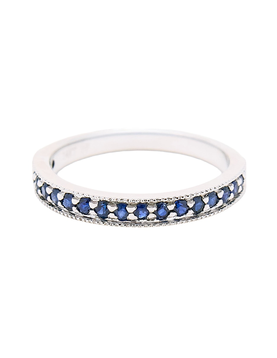 Anillo circular Churumbela 14 k de oro blanco zafiro pulido Anillo circular Churumbela 14 k de oro blanco zafiro pulido