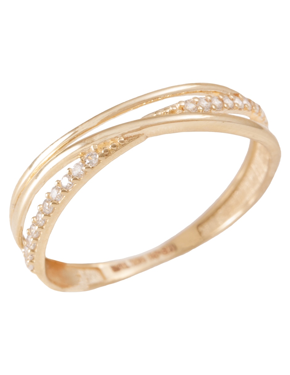 Anillo 14 k de oro zirconia pulido Anillo 14 k de oro zirconia pulido