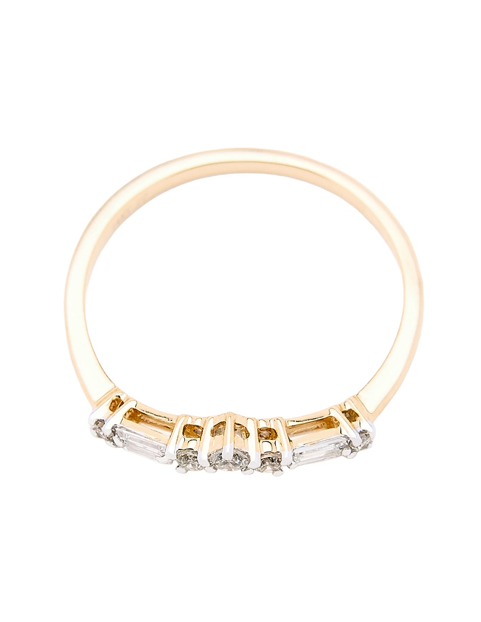 Anillo con gema circular Ingrata Fortuna 14 k de oro amarillo diamante pulido