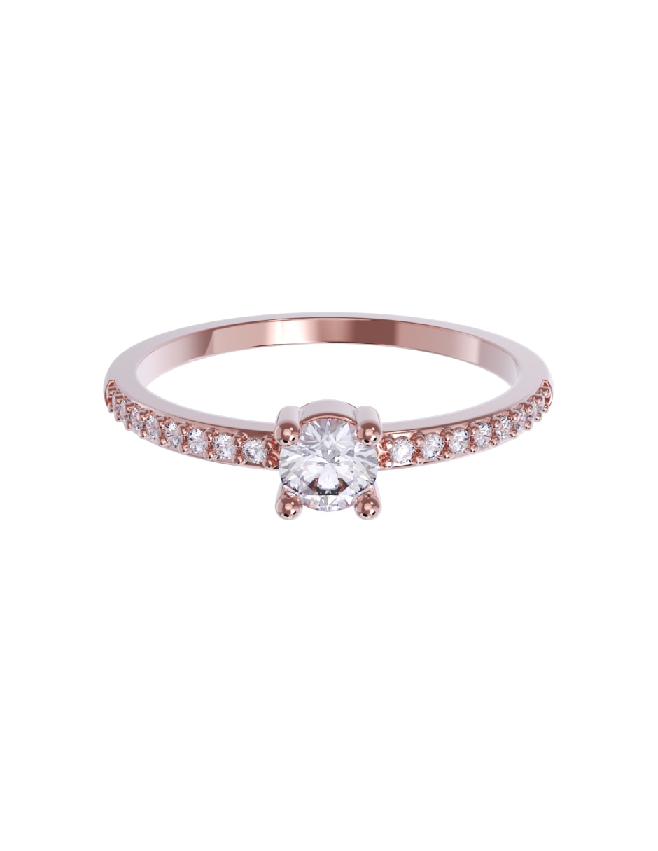 Anillo de compromiso de oro 14 K zirconia 1