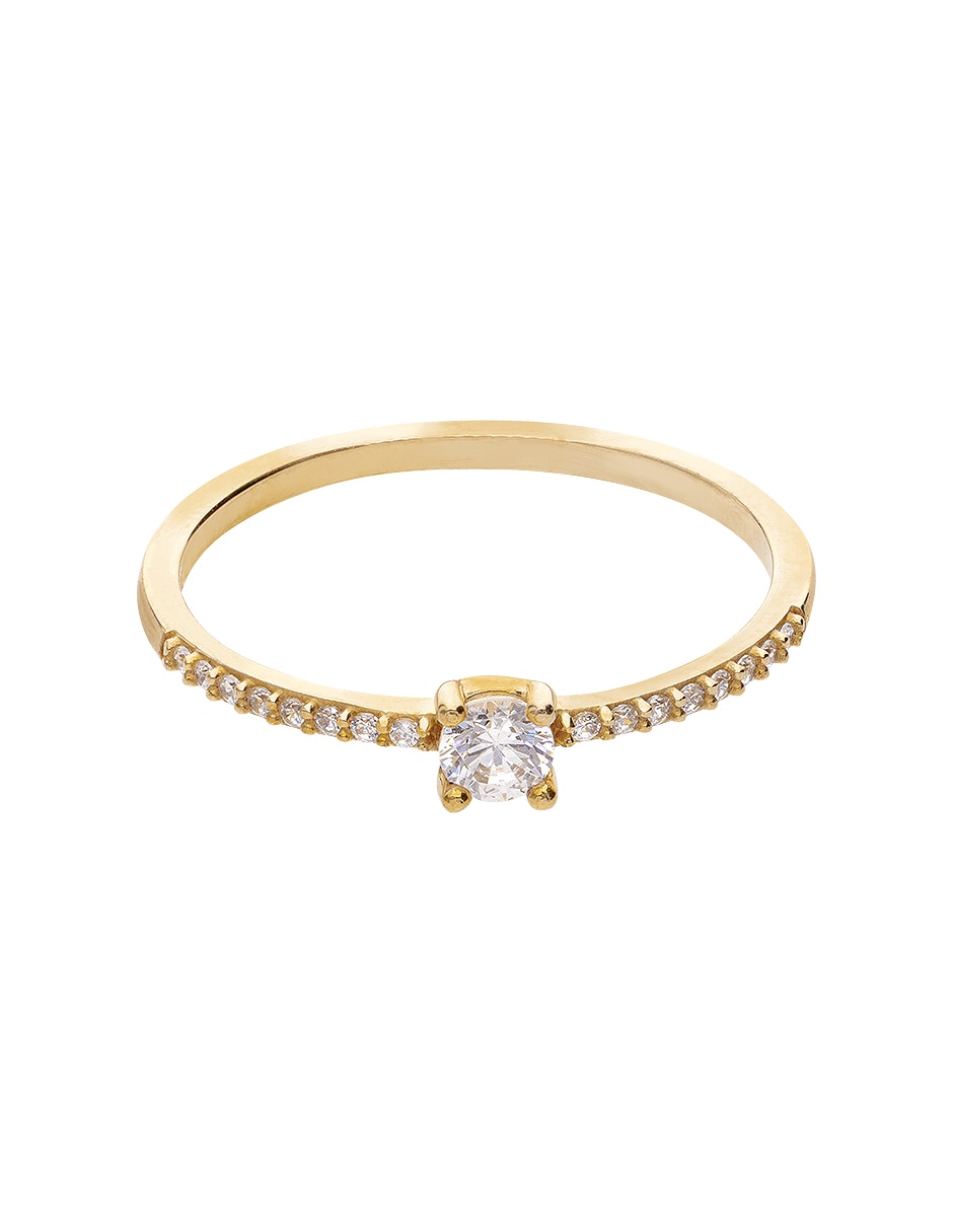 Anillo de compromiso de oro 14 K fonelli zirconia