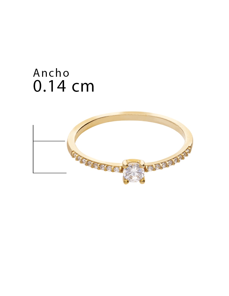 Anillo de compromiso de oro 14 K fonelli zirconia