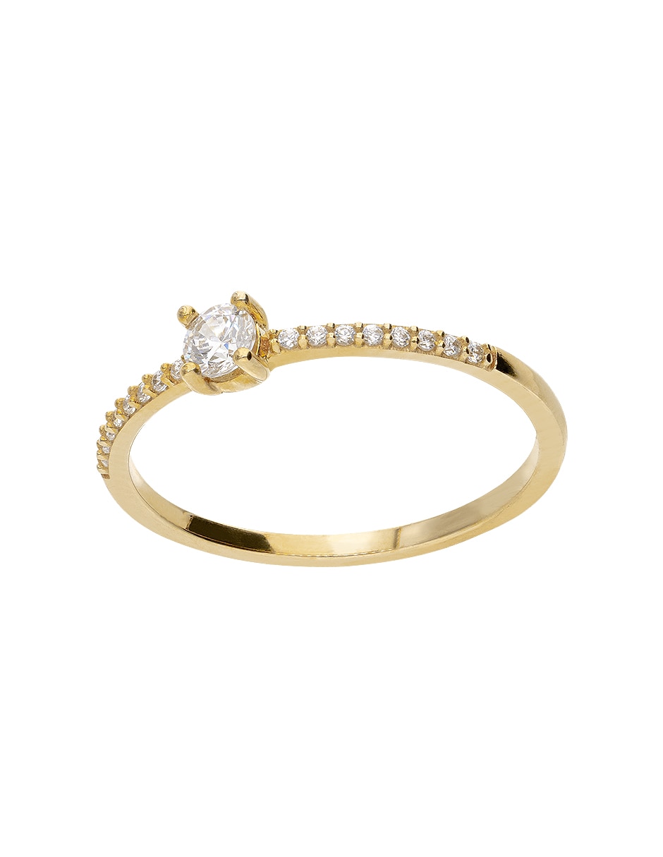 Anillo de compromiso de oro 14 K fonelli zirconia