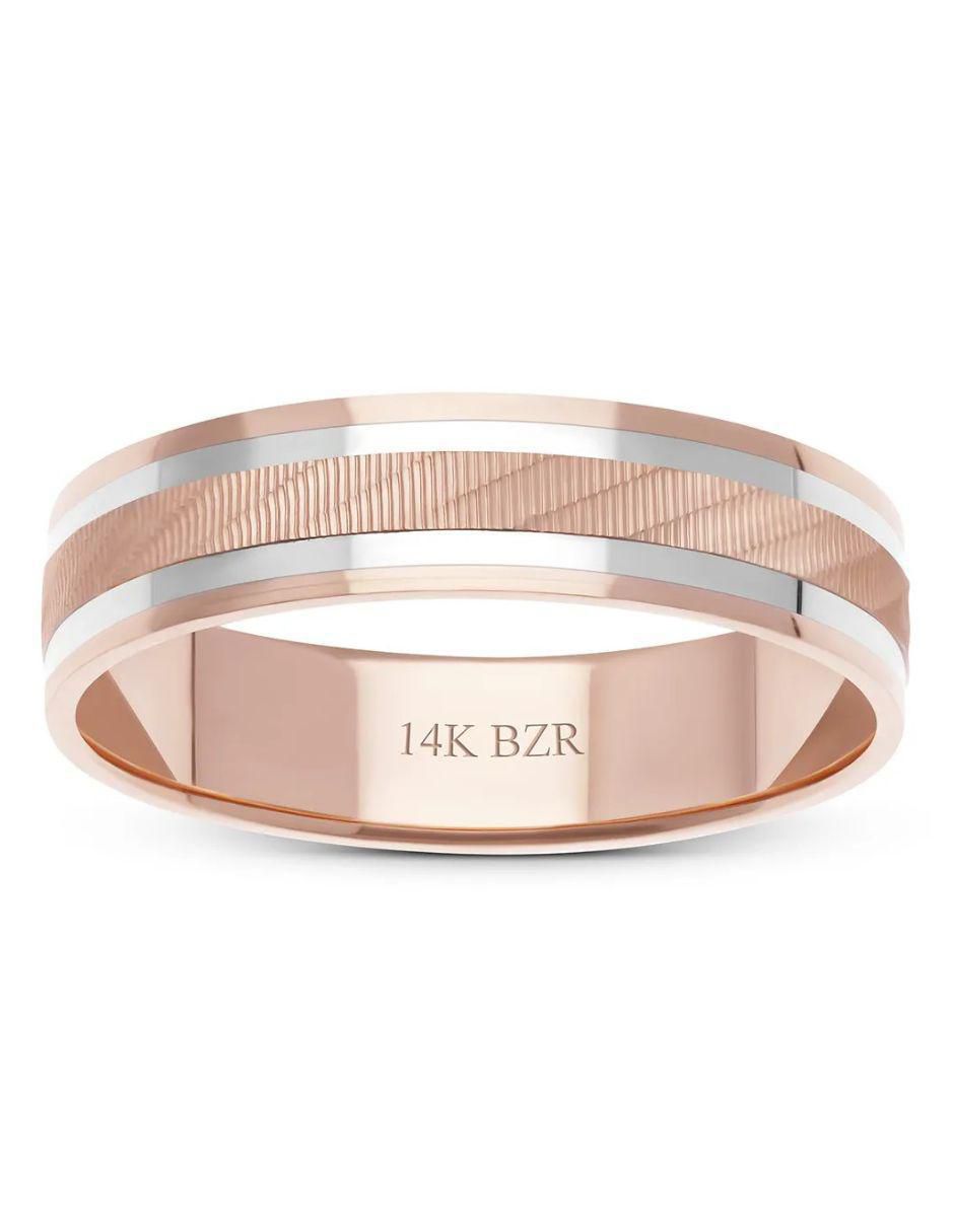 Argolla de oro blanco 14 k 4