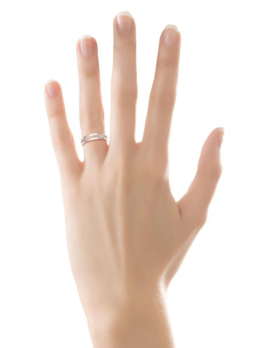 Argolla de oro blanco 14 k 2