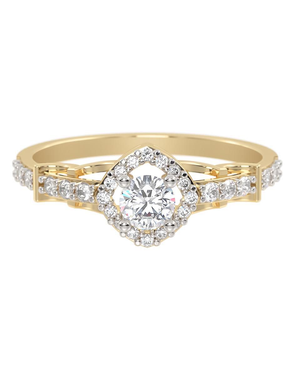 Anillo de compromiso de Oro 10 K Eternidad zirconia