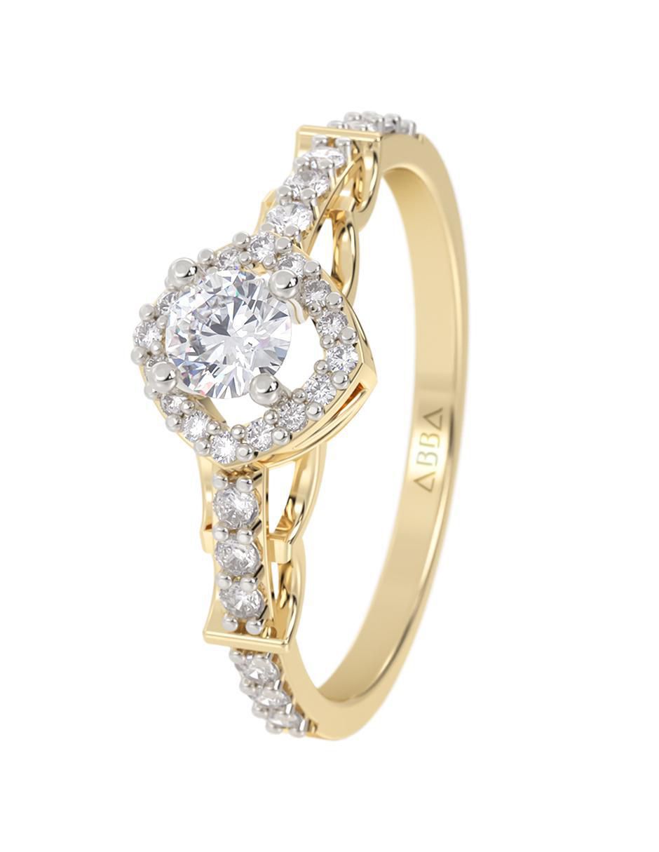 Anillo de compromiso de Oro 10 K Eternidad zirconia 2
